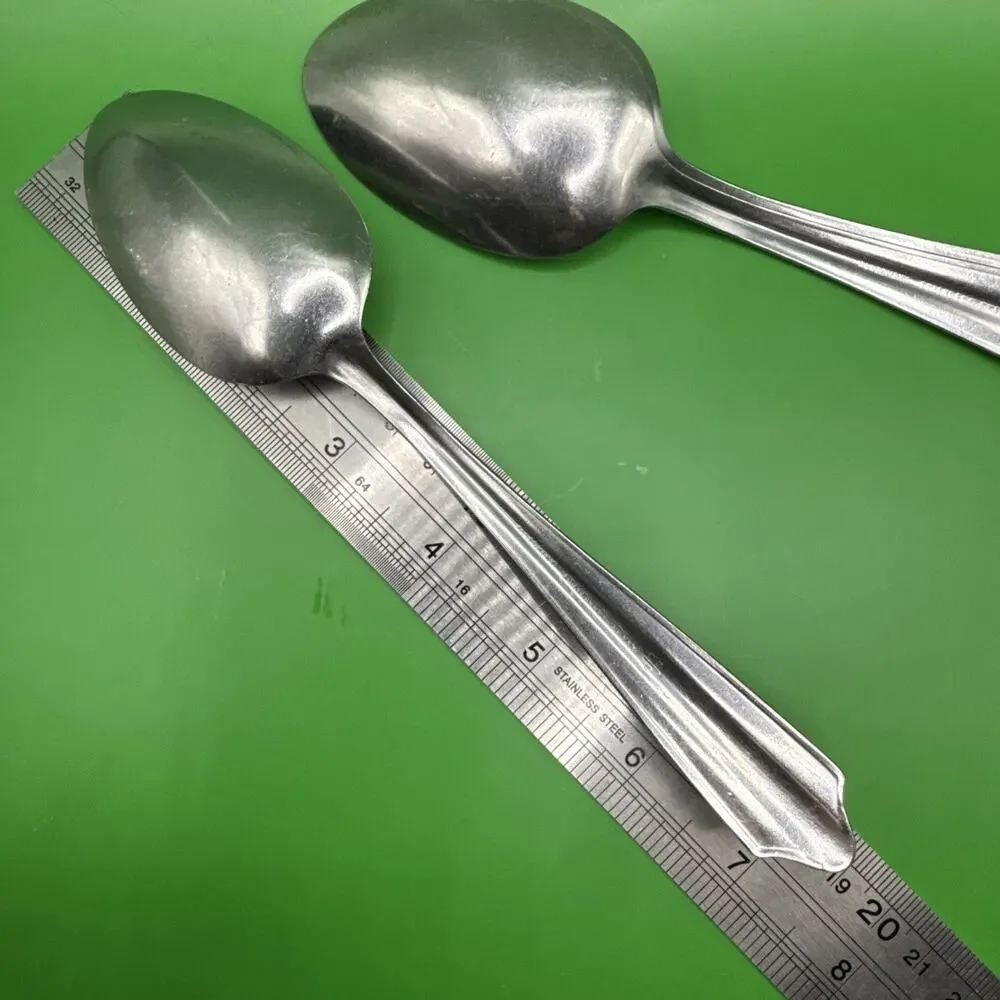 (3) Royal Allegheny RFL9 Oval Soup Table Spoon Place Stainless Outline 7 1/4 In